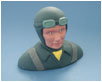 Pilotenbüste bemalt   56x70mm 