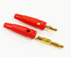 Büschelstecker 4 mm ROT Lötanschluss, Soft-Grip 