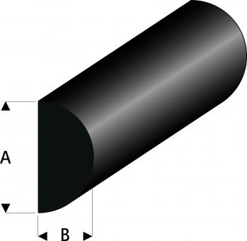 Halbrund-Gummiprofil 10x5,2 mm, 2 m 