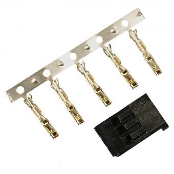 Servo connector KIT GOLD <FEMALE> for Robbe / Futaba <B>FEMALE</B>, 5 pcs. 