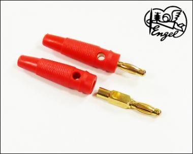 Büschelstecker 4 mm ROT Lötanschluss, Soft-Grip 