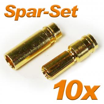 Goldkontakt Stecker + Buchse 5 mm, 10 Paar 