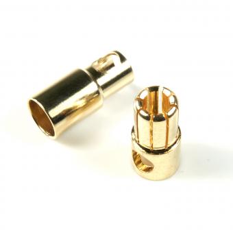 Gold Connector Plug + Socket 6 mm 