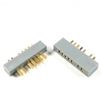 MPX Stecker mit Buchse 7-Pol GOLD grau, 5 Paar 