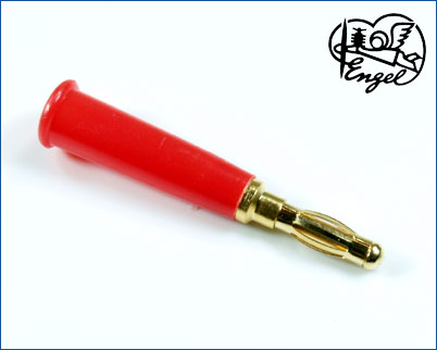 Bunch Plug GOLD 4 mm RED solder type 