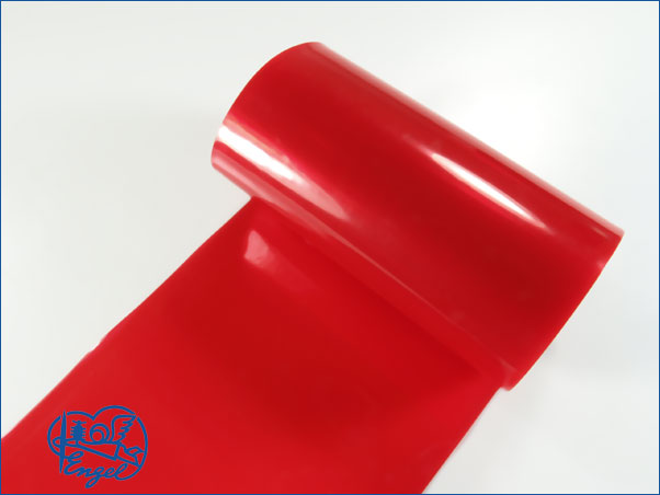 Schrumpfschlauch PVC 37mm transparent rot 