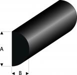 Rubber Semi-Circular Profile 6x3.1 mm, 2 m 