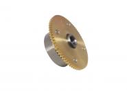 Spindelbuchse mit Lager und Zahnrad mit Magneten 